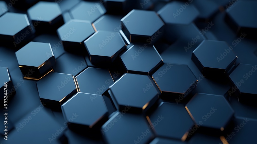 Poster abstract pattern of interlocking hexagonal shapes