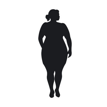 recommend clip art: Overweight woman silhouette vector illustration transparent background