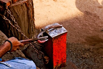 Blacksmith working, India