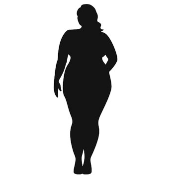 recommend clip art: Overweight Fat Women Silhouette -vector illustration transparent background