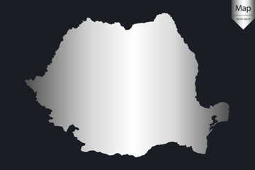 Abstract - High Detailed Silver Map of Romania. Vector illustration eps10.	
