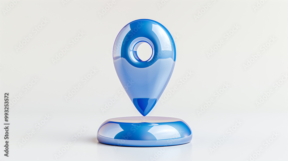 Poster location pin on map symbol representing navigation and location tracking