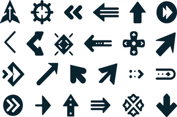 arrows icons set. Simple set of arrows vector icons for web design on white background