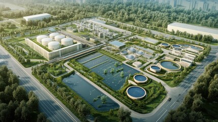 Aerial View of a Modern Industrial Facility