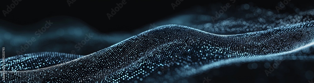 Poster a futuristic point wave on an abstract background with a dynamic wave. abstract wave. stock. renderi