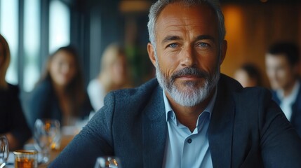 Fototapeta premium businessman leading a meeting with diverse team members around a conference table the scene encapsulates collaboration innovation and leadership in a corporate environment