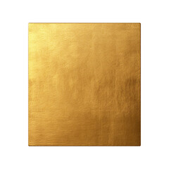 Gold podium stand flat lay isolated element. Luxury gold rectangle stage close-up object. Square minimal display podium mockup template for products and advertising design.