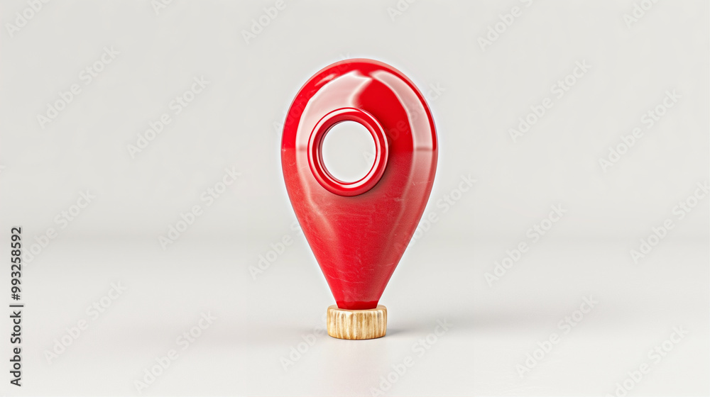 Poster location pin on a clean background emphasizing map marker design and visibility attributes