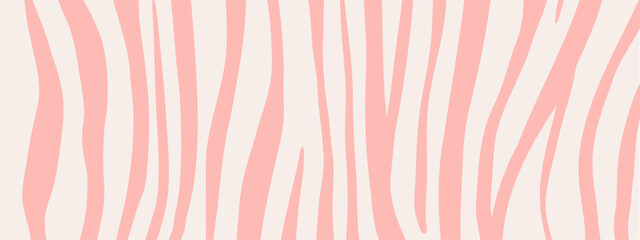 Orange and red zebra fur pattern. Stylish wild zebra print. Groovy retro colour. Animal print background for social media, design, and advertising banner. © Viktoriia