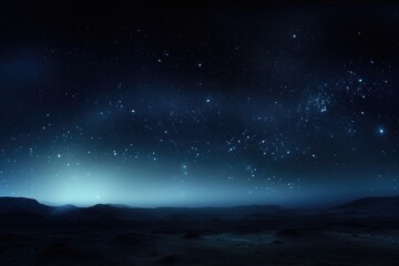 Fototapeta premium Mountains panoramic landscape with beautiful night starry sky. Stargazing and observation. Travel, adventure and discovery concept. Camping and hiking. Natural background for banner, poster, wallpaper