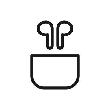 Earphone pair icon. Earpods or earbuds icon vector. Color editable