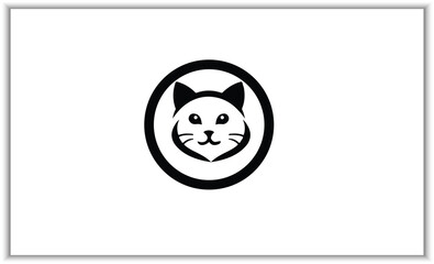 Cat icons collection. Kittens emoji symbols set. Black and white simple outline cats head kitten  icons.