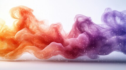 Fototapeta premium colorful smoke explosion bursting against a pure white background creating an abstract and artistic visual sensation that captivates the viewer with its vivid hues and dynamic movement