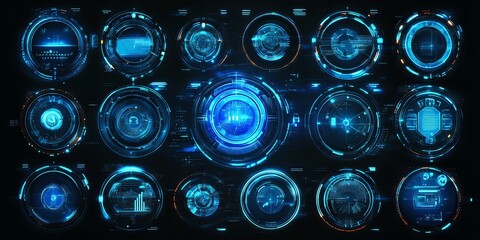 Futuristic HUD Interface Elements.