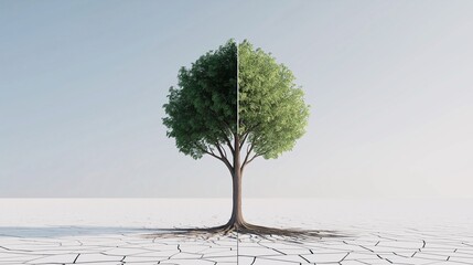 Contrast of Life and Desolation in Nature