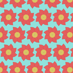 seamless pattern with pink flowers