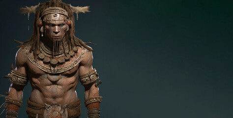 Brown-skinned young male creature of fantasy fairy tale magical stylization. AI generated.