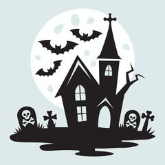 Happy Halloween scene vector art illustration.  