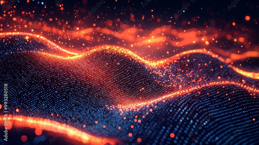 Poster the big data technology digital field. binary code futuristic information technology. encrypted data