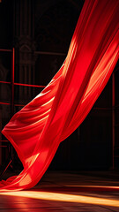 red curtain background