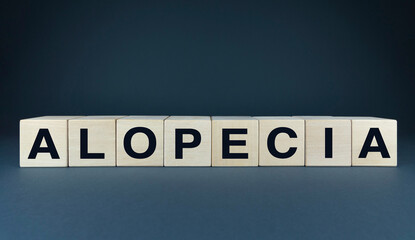 Wooden Blocks Spelling Alopecia - A Medical Concept