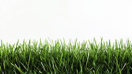 Fototapeta premium Vibrant Green Grass Isolated on a White Background