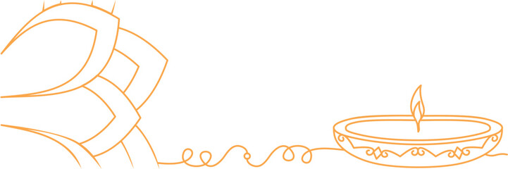 line art diwali illustration background