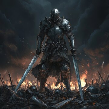 knight in armor with a sword in his hands