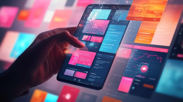 AI generating smart layouts and user interfaces for a mobile app project, optimizing for usability, AI UIUX design, digital product design