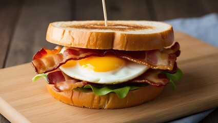 Sandwich with sausage and cheese. Generative Ai.
