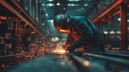 welder worker weld detail industry factory sparks