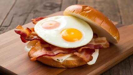 Sandwich with sausage and cheese. Generative Ai.