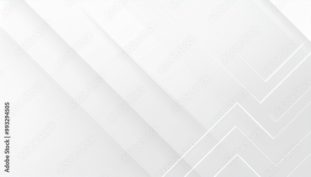 Wall mural white abstract vector long minimal banner. light neutral background with arrows and copy space for t