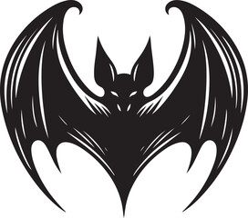 Naklejka premium black bat silhouette vector illustration, solid white background