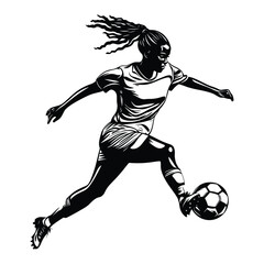 Soccer girl player silhouette vector
