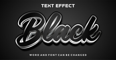 Black editable text effect