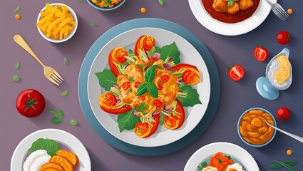 Set of easter eggs. Generative Ai.