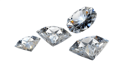 Crystal-clear diamond, isolated on white, shines brightly, a symbol of luxury and wealth