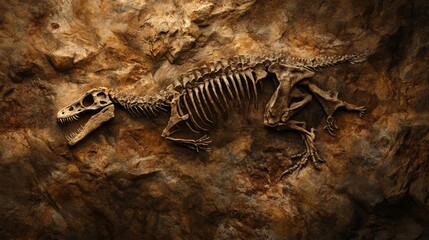 Naklejka premium dinosaur skeleton rex jurassic period