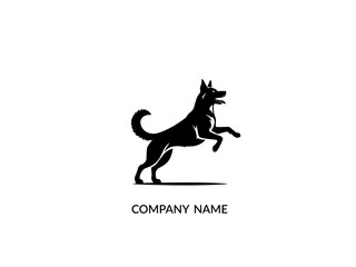 Portrait of a German Shepherd Dog Vector isolated on white and coloring background Dog Silhouettes and dog logo design vector illustration.