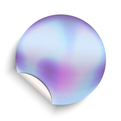 Ribbed Glass texture sticker with blank space. Template of tag with modern colorful Ribbed Glass effect background isolated white. Vector emblem template design.