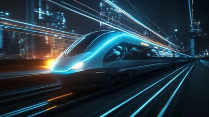 Fototapeta premium modern high-speed train railway