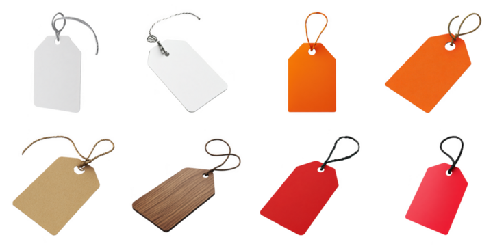 Price tag png isolated object set transparent background for all purpose.