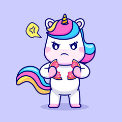 Cute Angry Unicorn Breaking Donut Cartoon Vector Icon
Illustration. Animal Food Icon Concept Isolated Premium
Vector. Flat Cartoon Style
