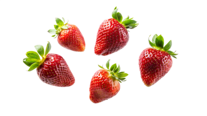 Strawberries photo on white background