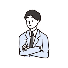 怒っているアジア人ビジネスマンのイラスト素材