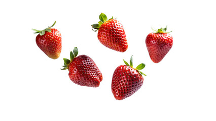 Strawberries photo on white background