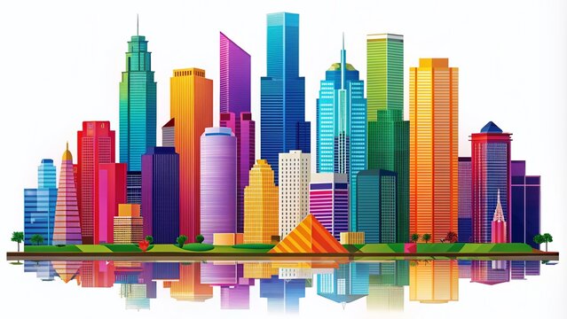 Houston skyline silhouette vector graphic for urban design, travel, and cityscape themed projects