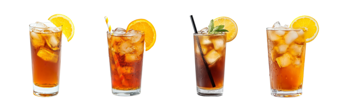  iced tea isolated on white background