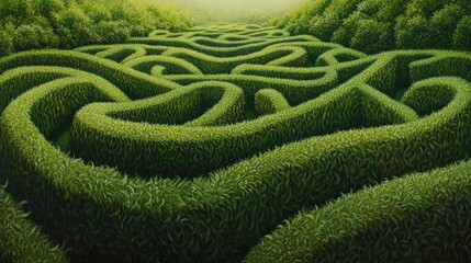 Exploring the Intricate Pathways of a Lush Green Maze Discover the journey within the complexities of nature s vibrant landscape
